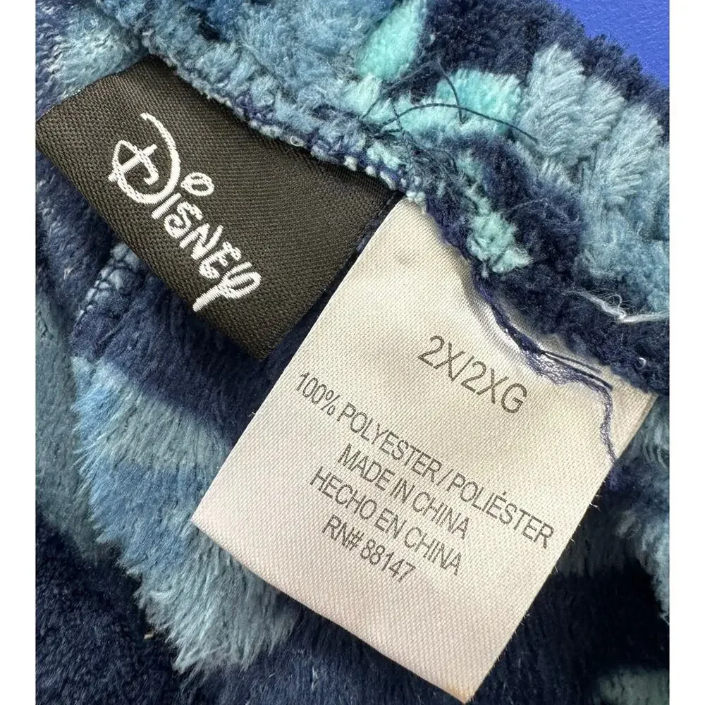 Disney Lilo & Stitch 2X Blue 100% Polyester Fleece Pajama Lounge Pants - Picture 2 of 7